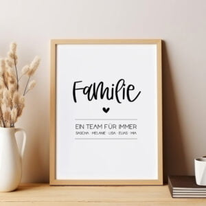 Poster Familie „Team" personalisiert