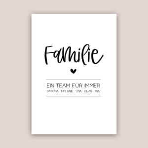 Poster Familie „Team" personalisiert