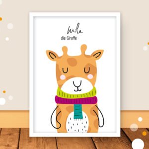 Poster Kinderzimmer „Giraffe"