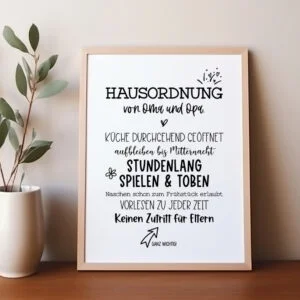 Poster Oma und Opa „Hausordnung"