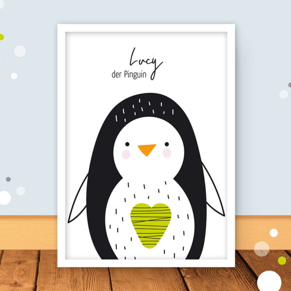 Poster Kinderzimmer „Pinguin"