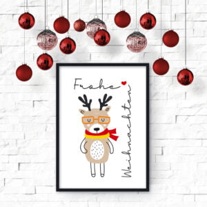 Poster Weihnachten „Rentier"