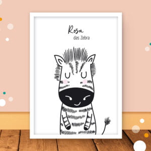 Poster Kinderzimmer „Zebra"