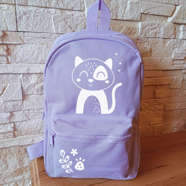 Rucksack für Kinder „Katze" Lila