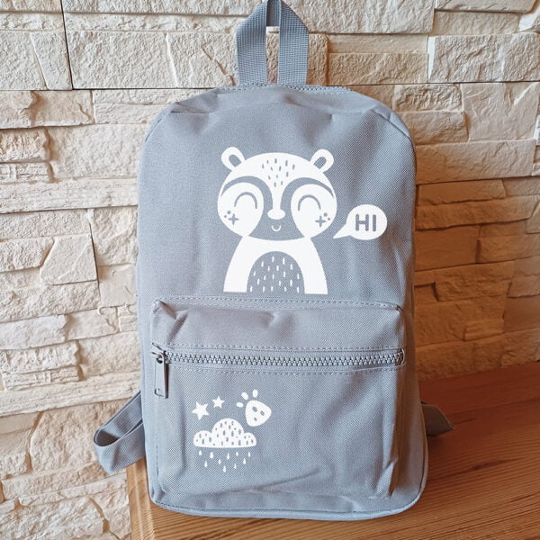 Rucksack für Kinder „Waschbär" Grau