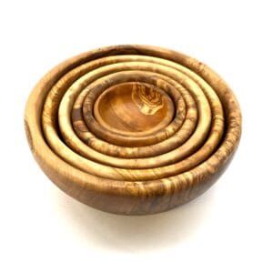 Schalen aus Olivenholz, 6er Set rund