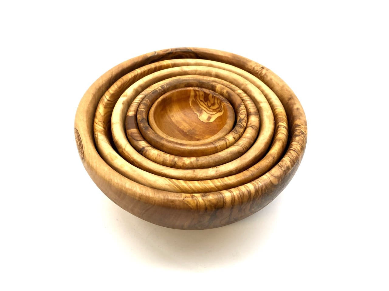 Schalen aus Olivenholz, 6er Set rund