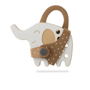 Kleines Schnürspielzeug aus Holz, Elefant