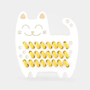 Großes Schnürspielzeug aus Holz, Katze