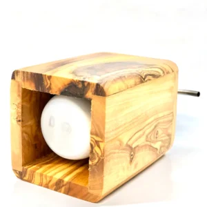 Seifenspender aus Olivenholz und Edelstahl