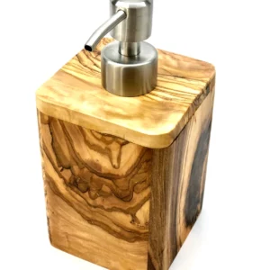 Seifenspender aus Olivenholz und Edelstahl