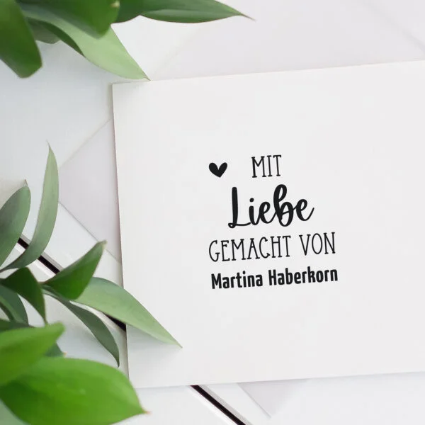 Personalisierter Stempel „Mit Liebe gemacht“