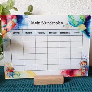 Stundenplan aus Acrylglas „Weltall“