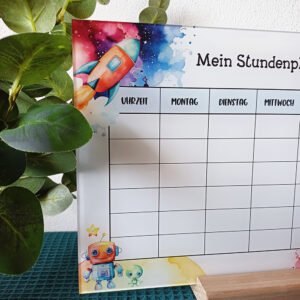 Stundenplan aus Acrylglas „Weltall“