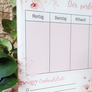 Wochenplaner aus Acrylglas „Blumen“