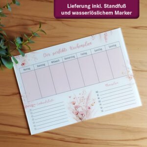 Wochenplaner aus Acrylglas „Blumen“