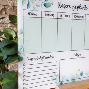 Wochenplaner aus Acrylglas „Eukalyptus“