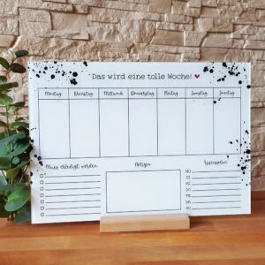 Wochenplaner aus Acrylglas „Spritzer“