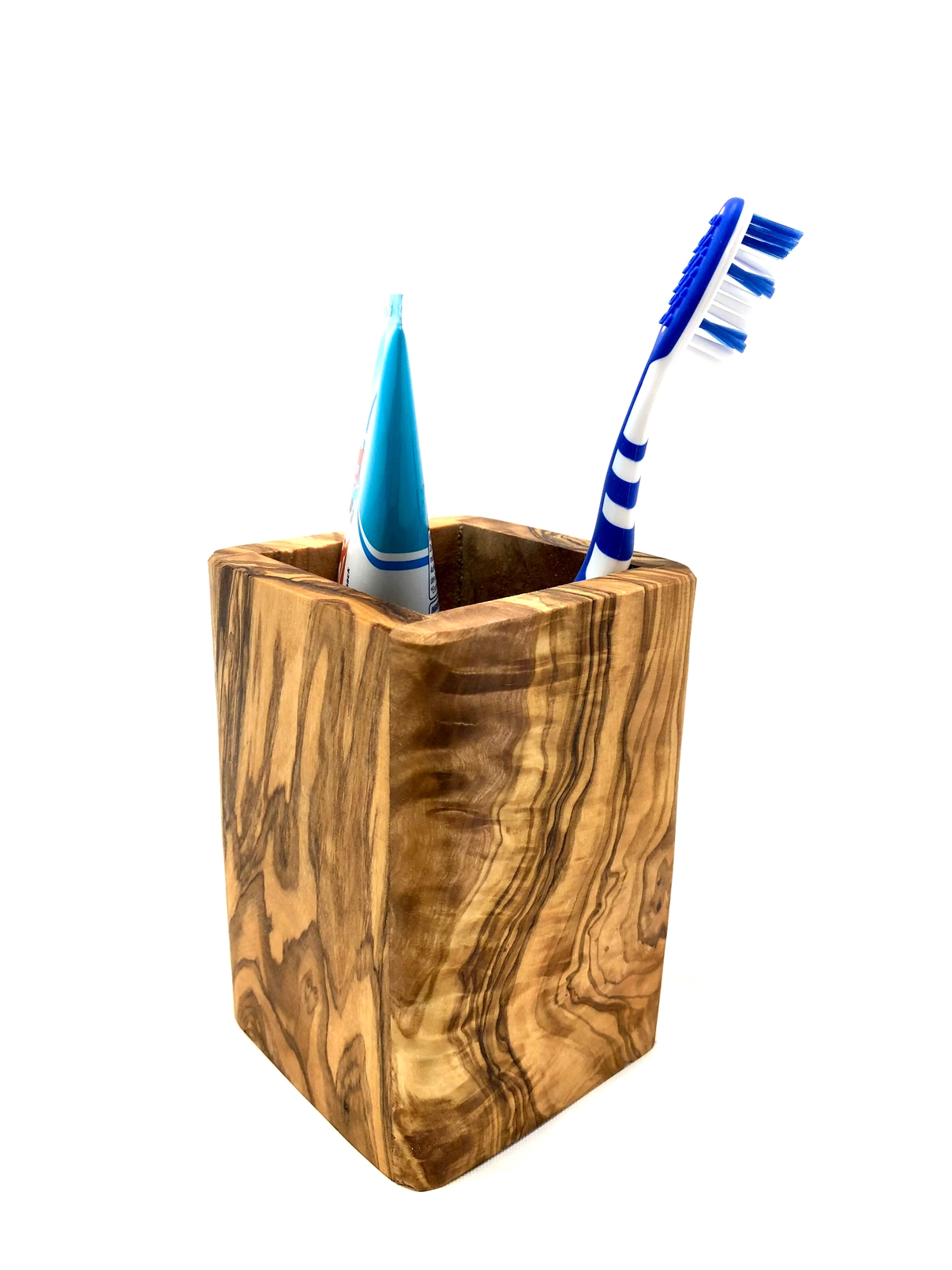 Zahnputzbecher aus Olivenholz