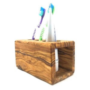 Zahnputzstation aus Olivenholz