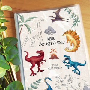 Personalisierte Zeugnismappe „Dino“